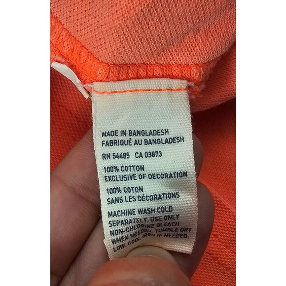 American eagle vintage 90s bright orange polo sz L athletic fit high visibility - Picture 4 of 7